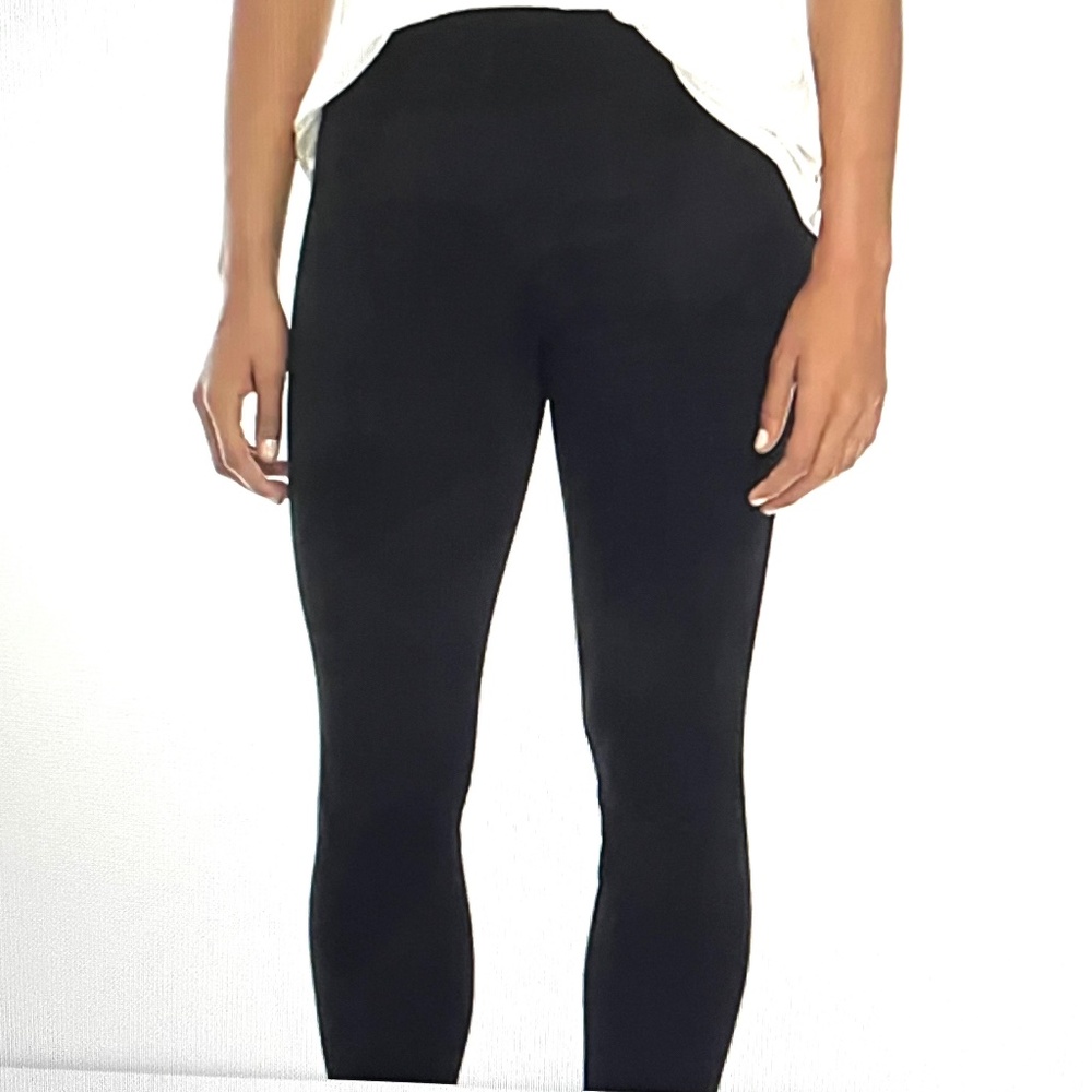 WONDERLY Plus Size Black Faux Suede Leggings - Size OX